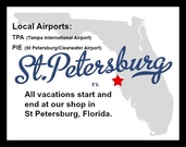 Map with location of St Petersburg, FL 